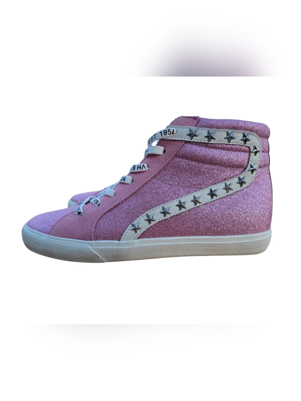 Vintage Havana - NWOT Wally High Top Glittery Pink Star-Studded Sneakers